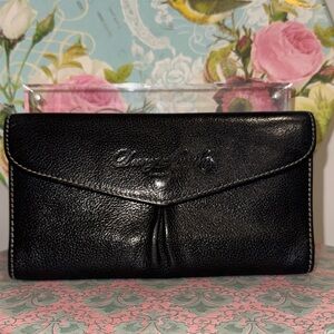 Dooney & Bourke Pebble Black Leather Grain Flap Wallet